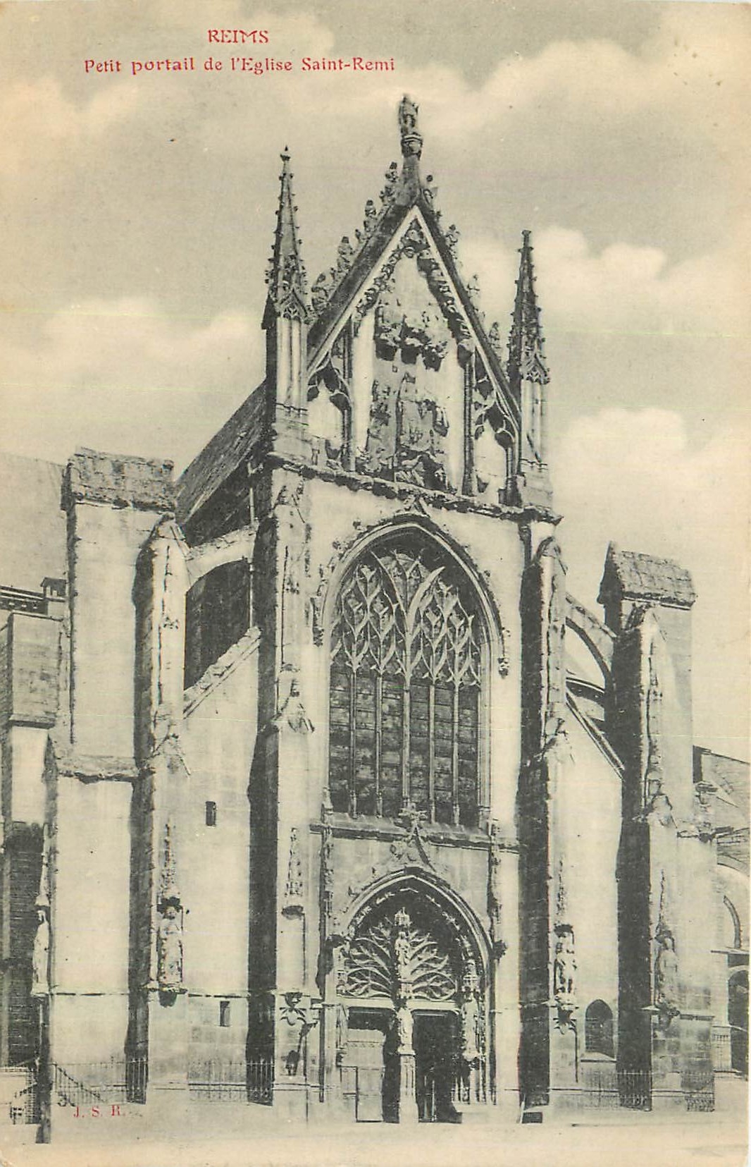 CPA Reims Poit Portail de l'Eglise Saint Remi
