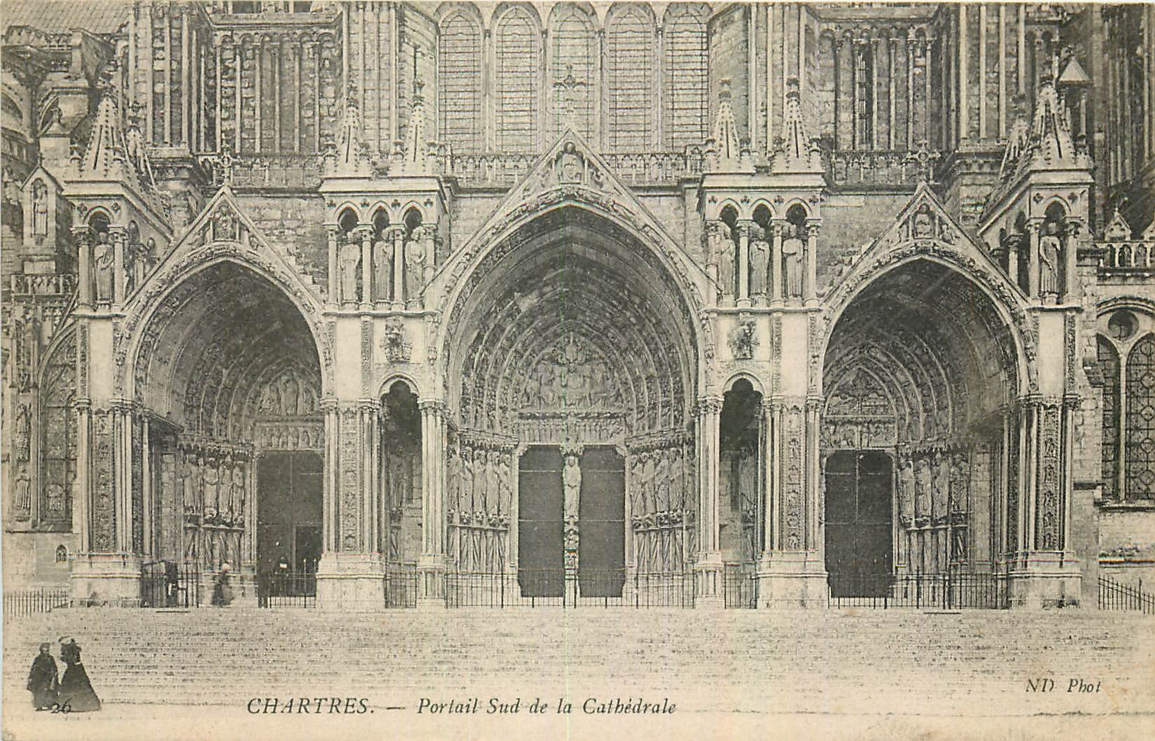 CPA Chartres Portail Sud de la Cathedrale 