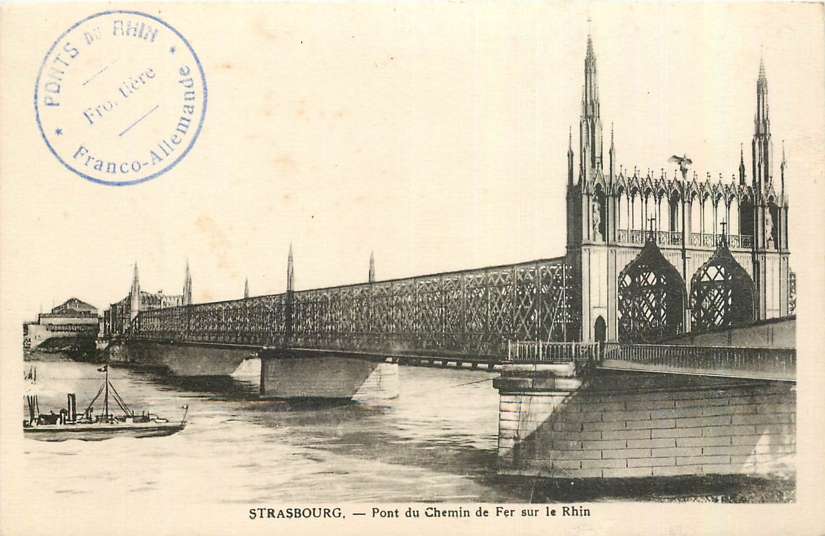 CPA Strasbourg Pont du Chemin de Fer sur la Rhin