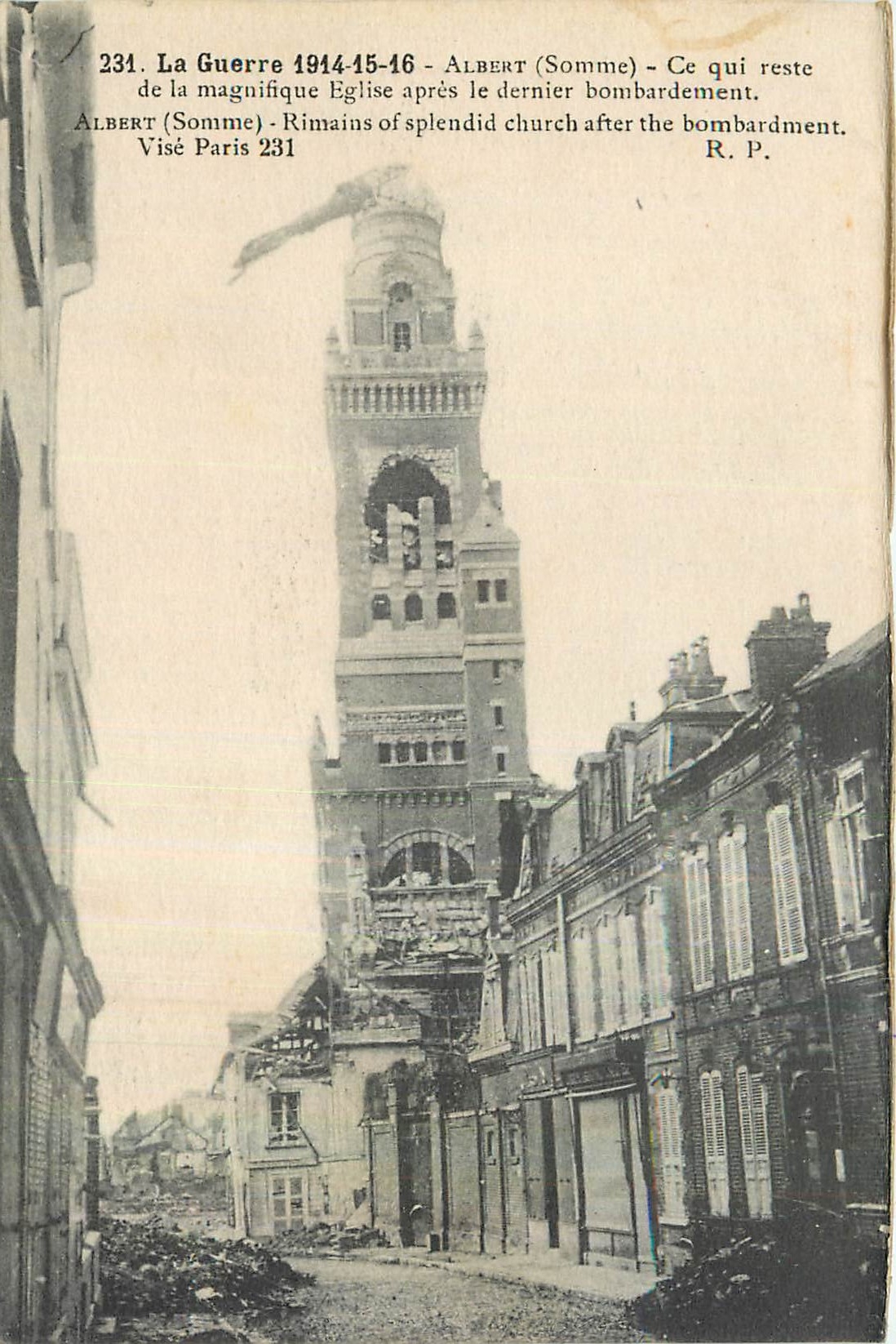 CPA La Guerre 1914 1915 1916 Albert Somme Militaria