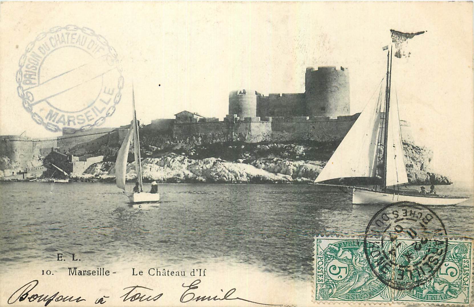 CPA Marseille Le Chateau d'If Bateaux