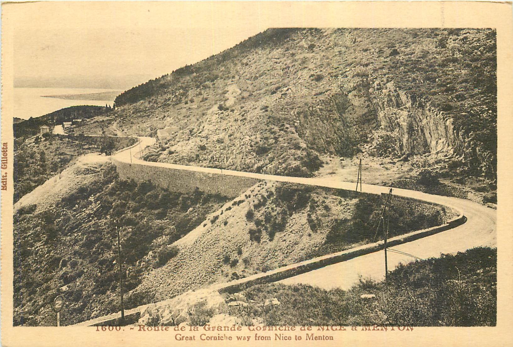 CPA Route de la Grande Corniche de Nice a Menton