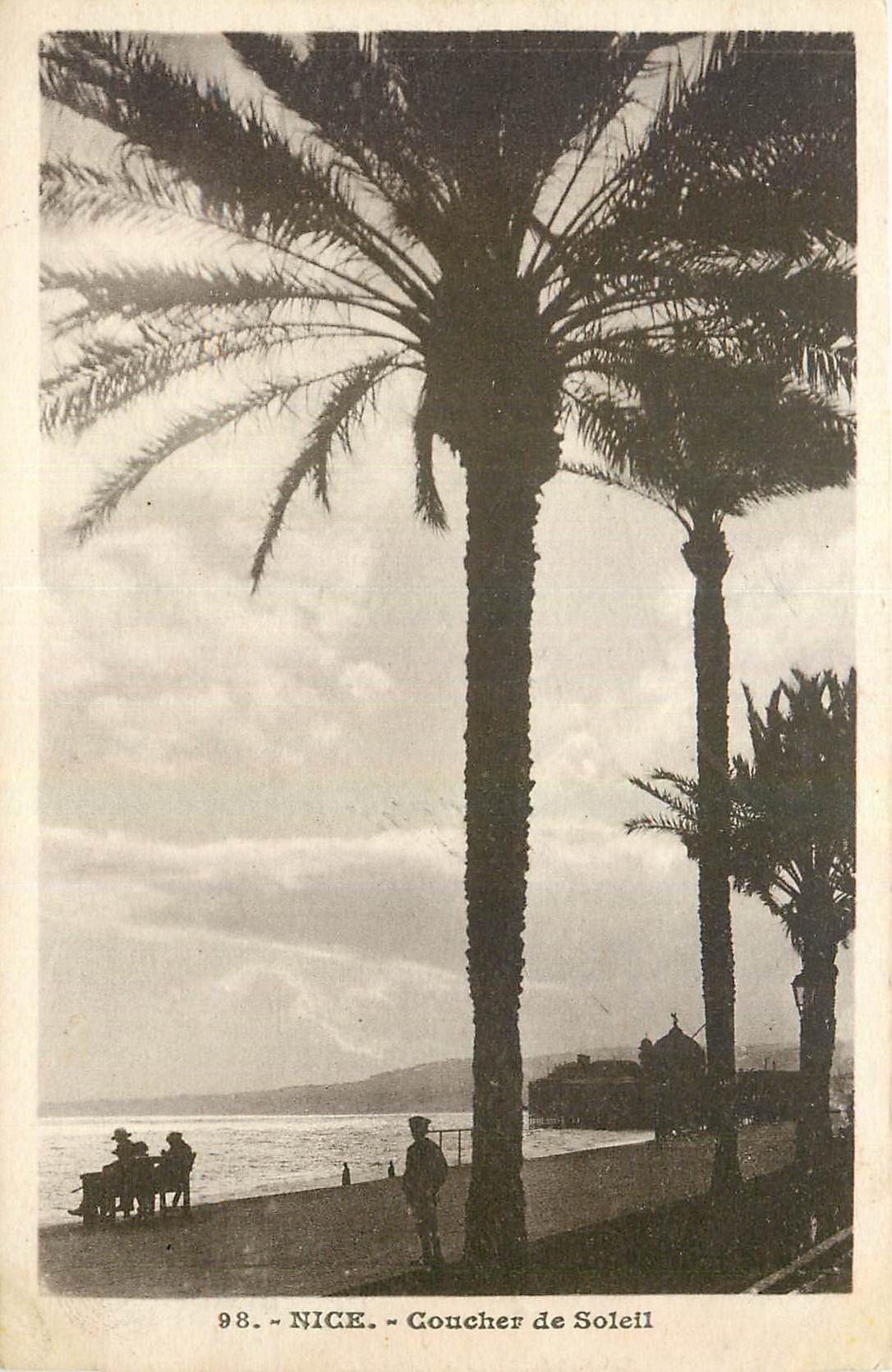 CPA Nice Coucher de Soleil 