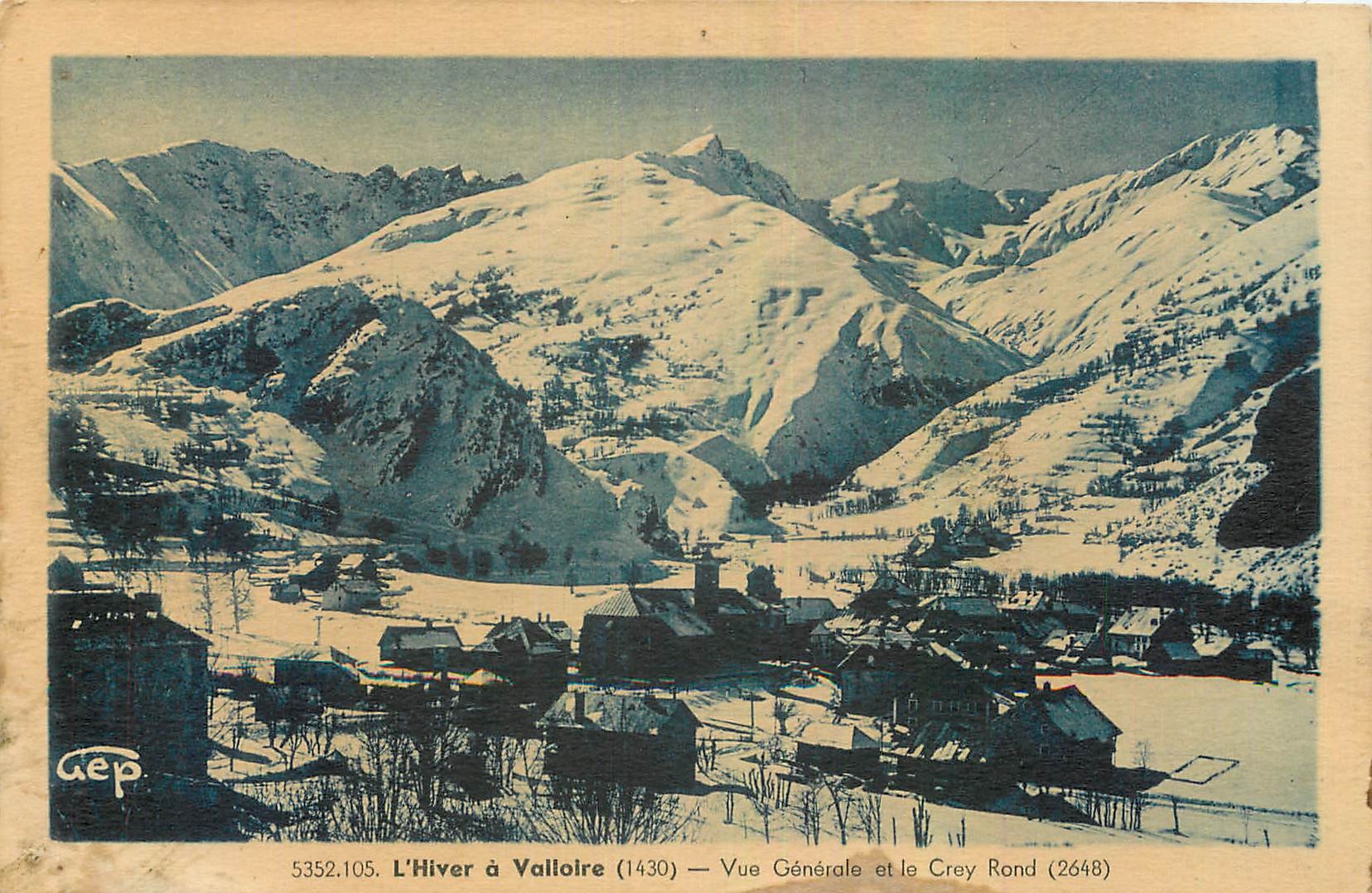 CPA L'Hiver a Valloire Vue Generale et le Crey Rond