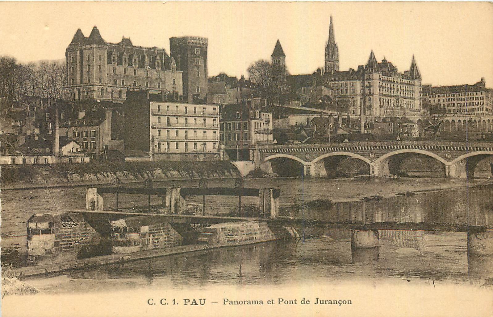 CPA Pau Panorama et Pont de Jurancon 