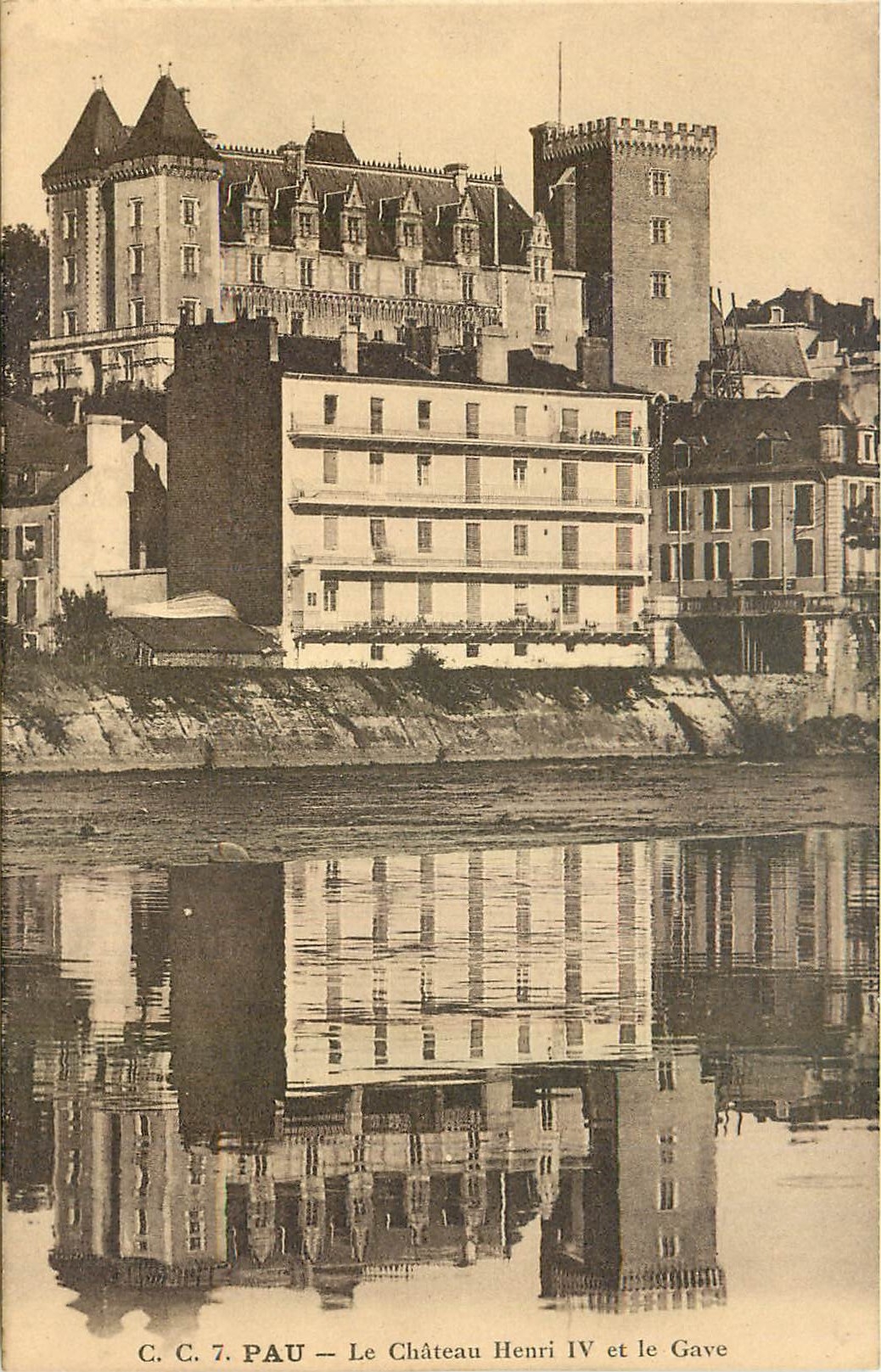 CPA Pau Le Chateau Henri IV et le Gave 