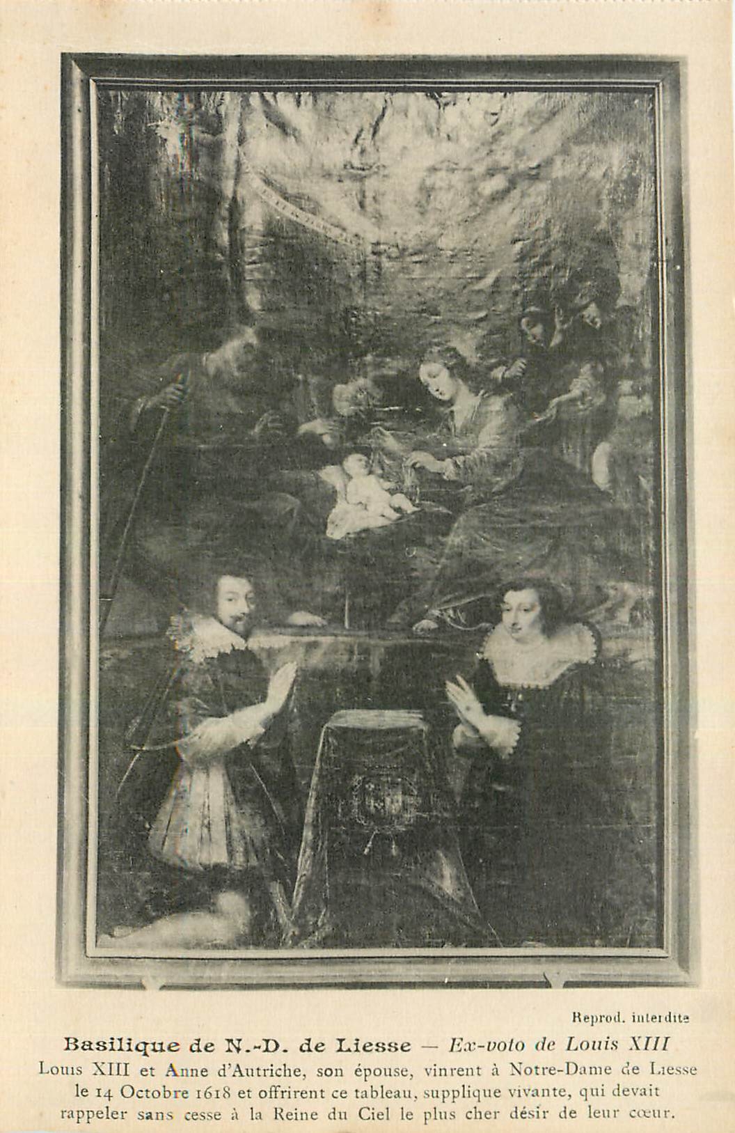 CPA Basilique de N D de Liesse Ex voto de Louis XIII 