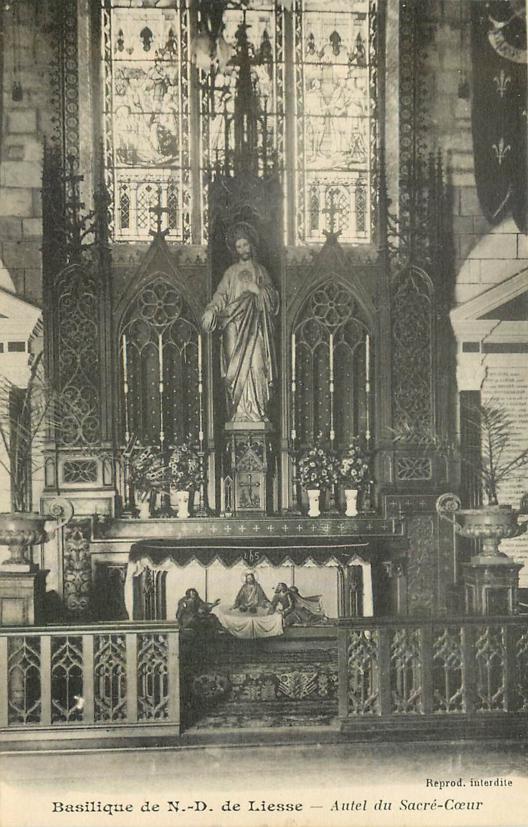 CPA Basilique de N D de Liesse Autel du Sacre Coeur 