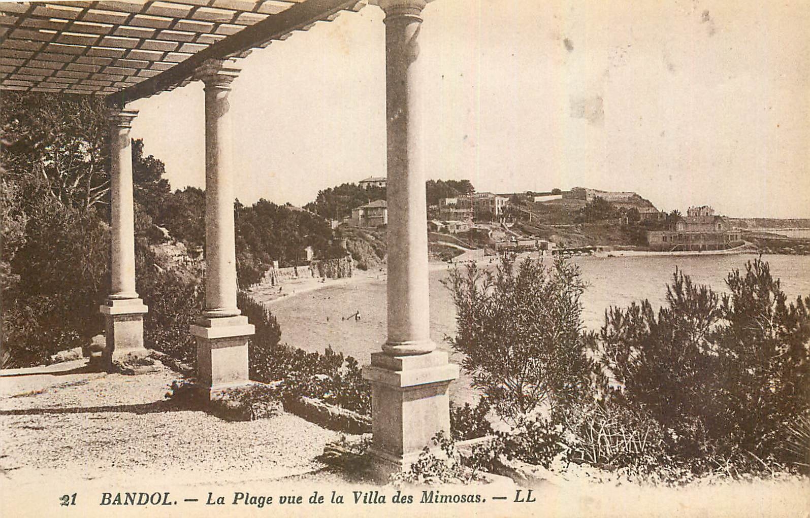 CPA Bandol La plage vue de la Villa des Mimosas 
