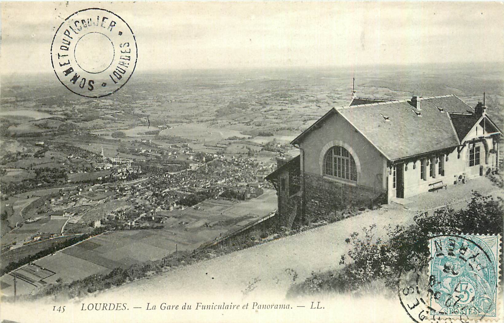 CPA Lourdes La Gare du Funiculaire et Panorama