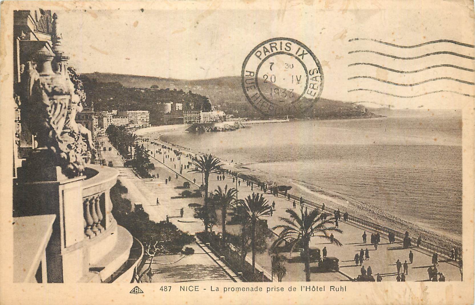 CPA Nice La promenade prise de l'Hotel ruhl 