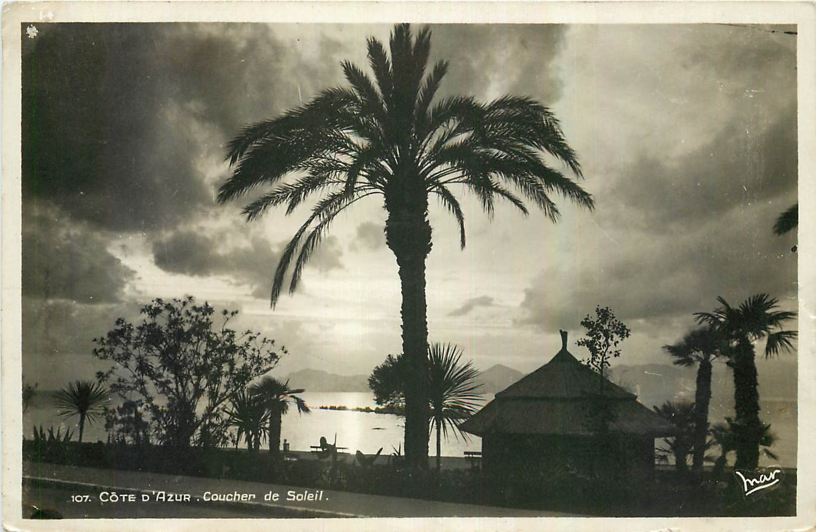 CPA Cote d'Azur Coucher de Soleil