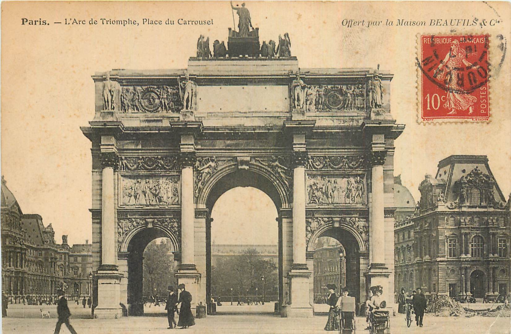 CPA Paris L'Arc de Triomphe Place du Carrousel 