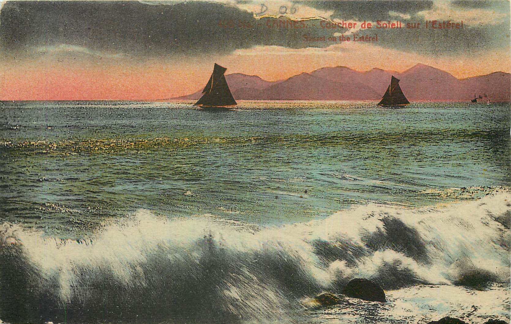 CPA Cannes Coucher de Soleil sur l'Esterel