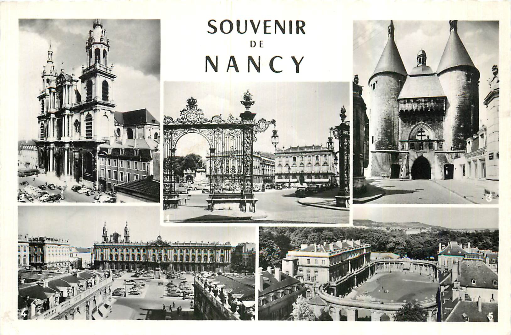 CPA Souvenir de Nancy Place Stanislas Grilles de Jean Lamour La Cathedrale Porte de la Craffe Hotel 