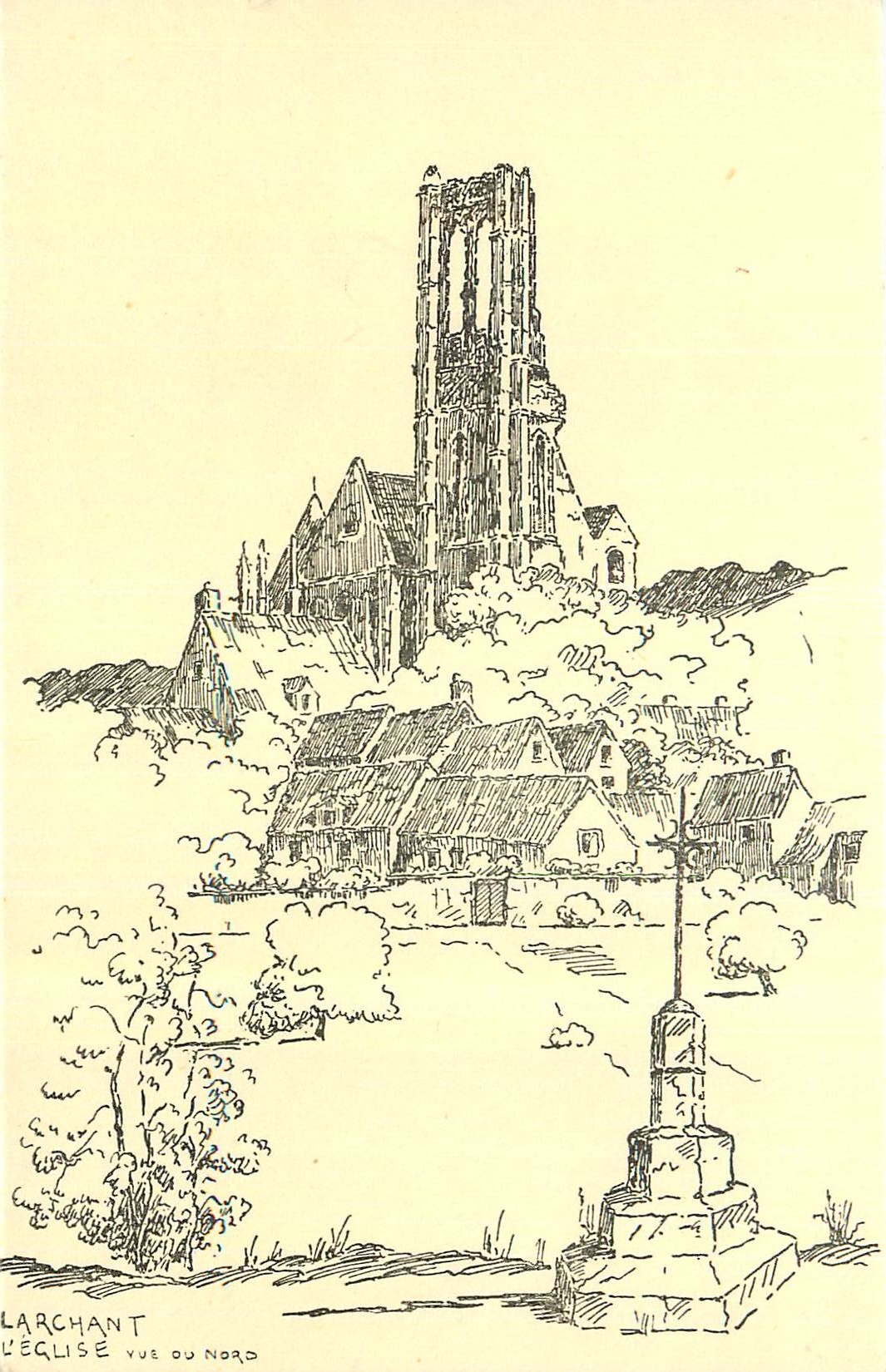 CPA Larchant l'Eglise vue du Nord 