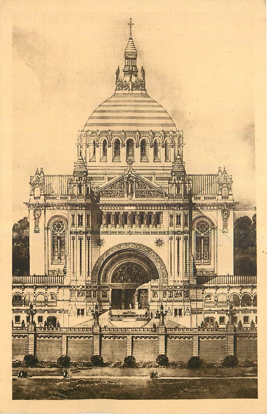 CPA La Basilique de Lisieux Facade et Dome 