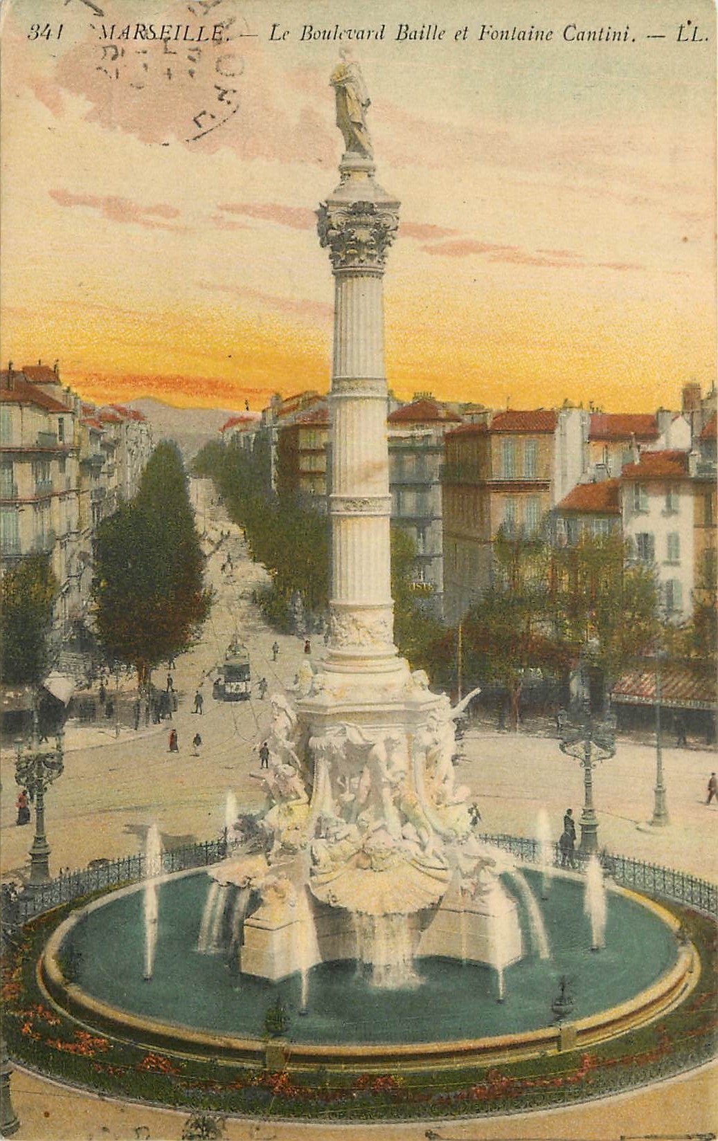 CPA Marseille Le Boulevard Baille et Fontaine Cantini