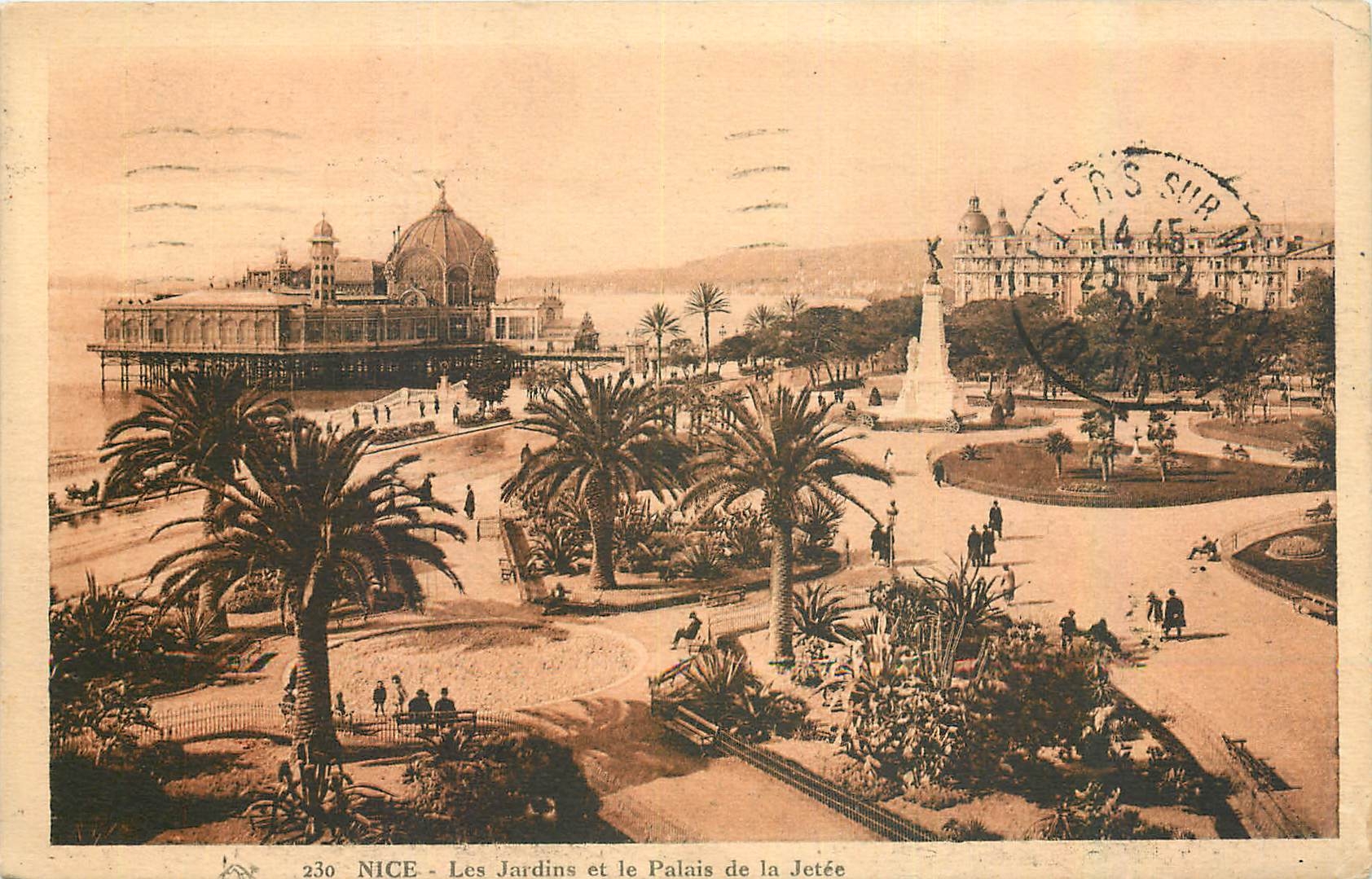 CPA Nice les Jardins et le Palais de la Jetee 