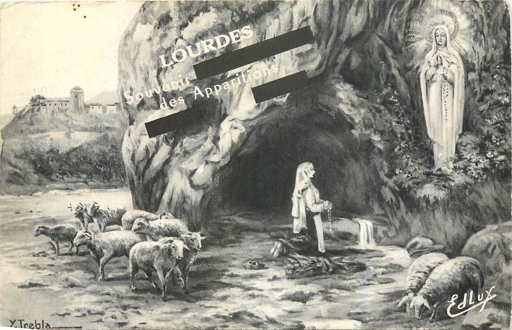 CPA Lourdes L'Apparition 