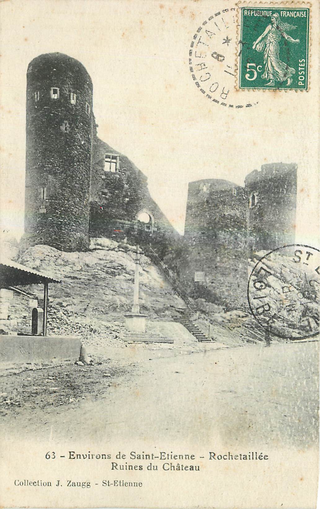 CPA Environs de Saint Etienne Rochetaillee Ruines du Chateau 
