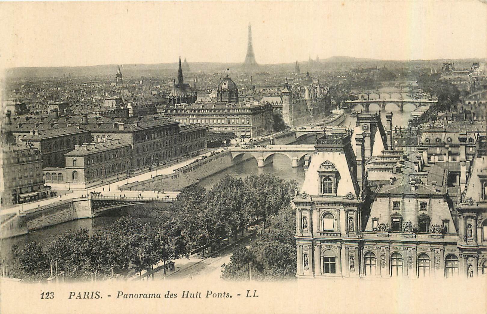 CPA Paris Panorama des Huit Ponts 