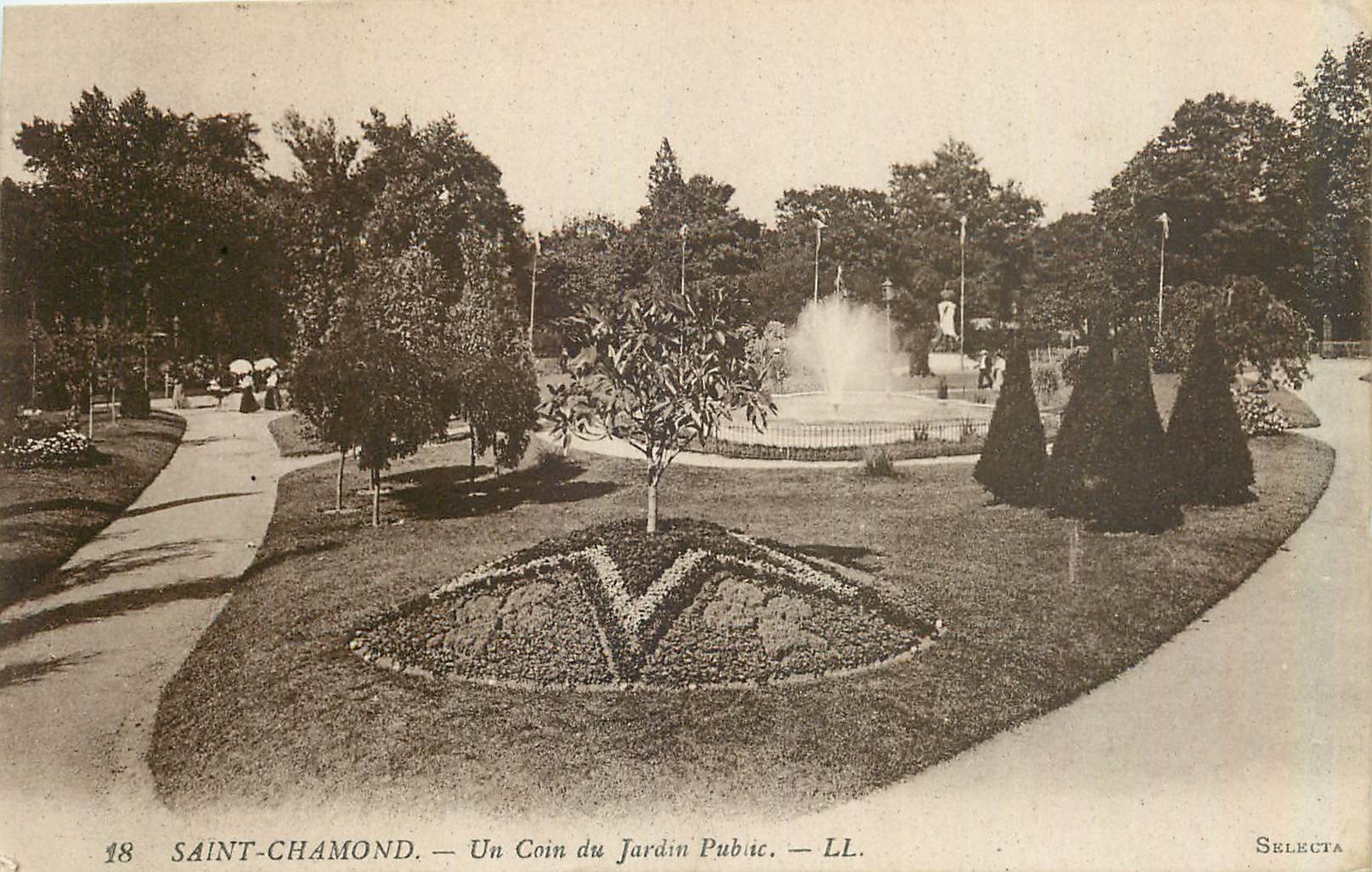 CPA Saint Chamond Un Coin du Jardin Public 