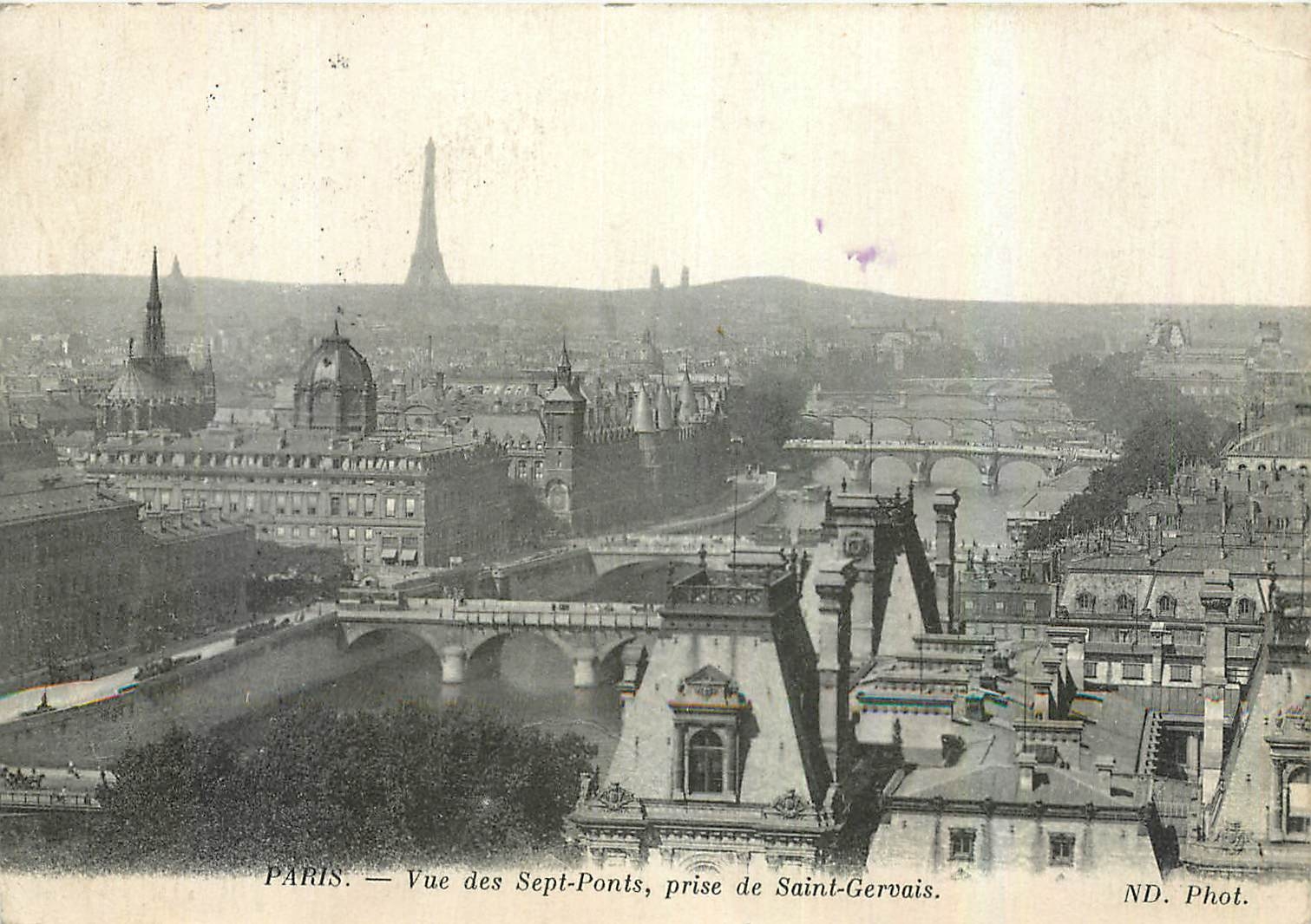 CPA Paris Vue des Sept Ponts prise de Saint Gervais 