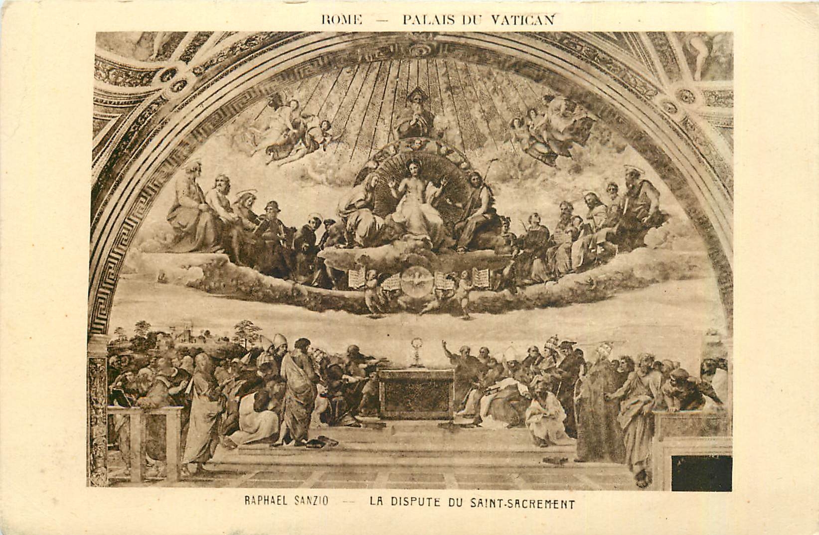 CPA Rome Palais du Vatican Raphael Sanzio La Dispute du Saint Sacrement
