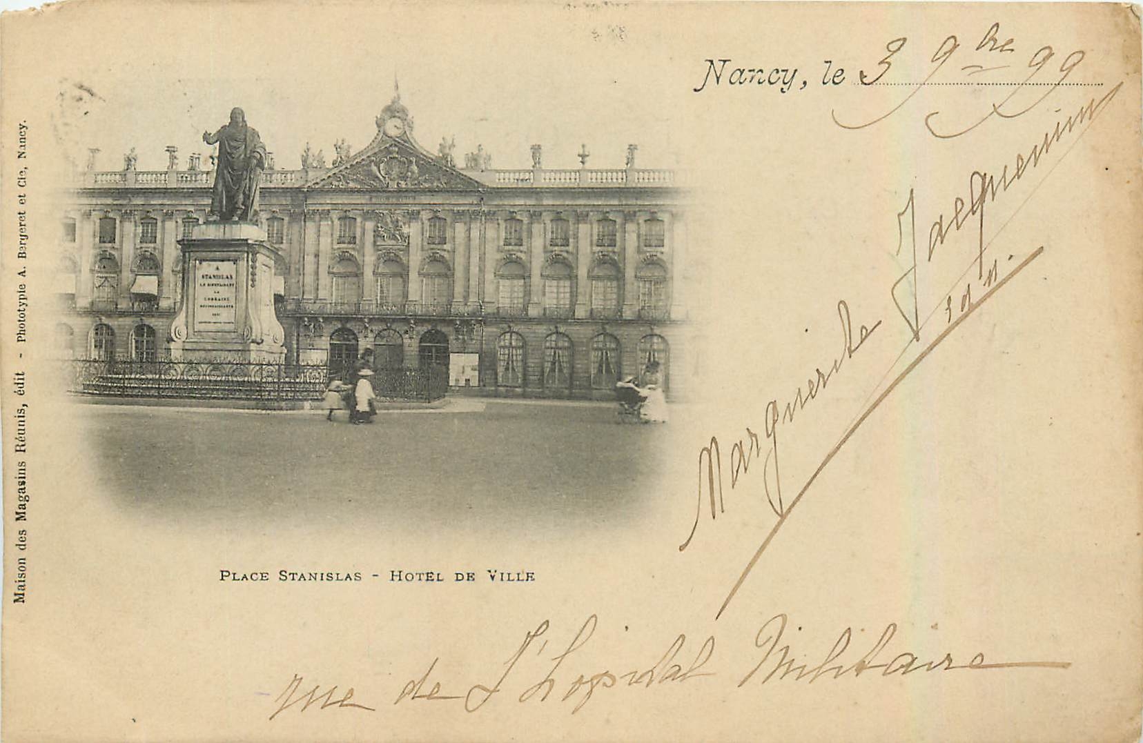 CPA Nancy Place Stanislas Hotel de Ville Carte &899