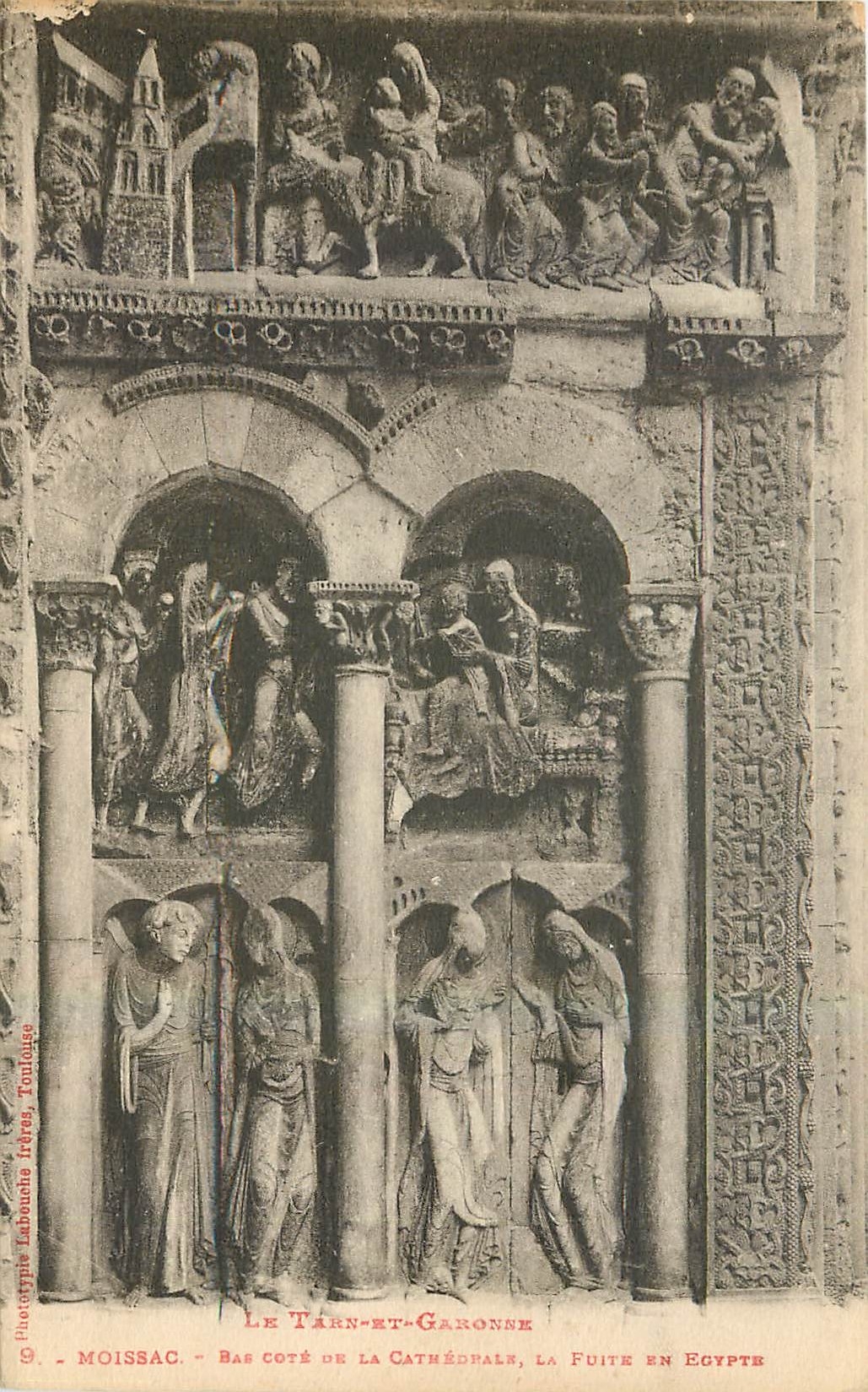 CPA Le Tarn et Garonne Moissac Bas cote de la Cathedrale la Fuite en Egypte 
