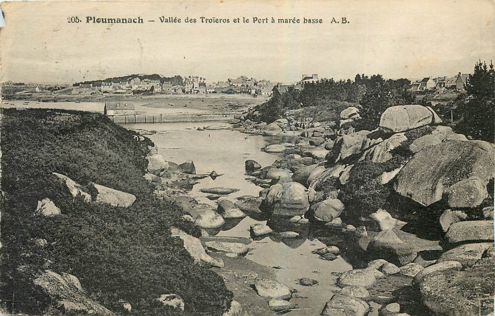 CPA Ploumanach Vallee des Troieros et le Port a maree basse 