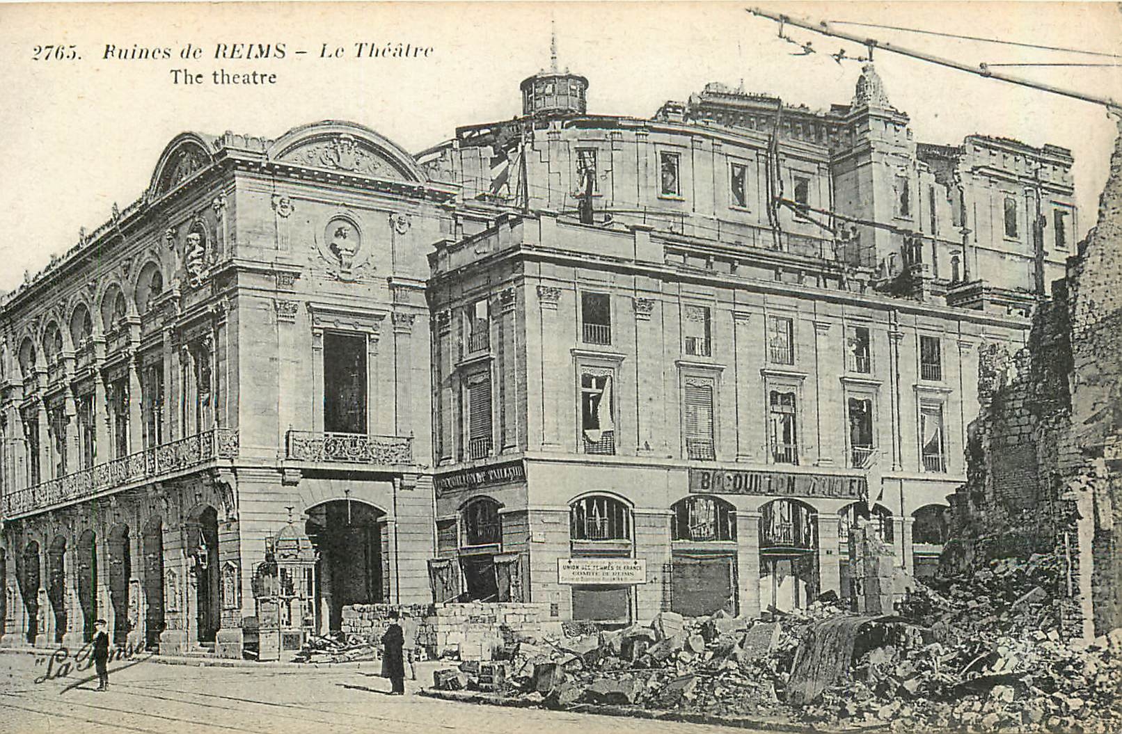 CPA Ruines de Reims Le Theatre 