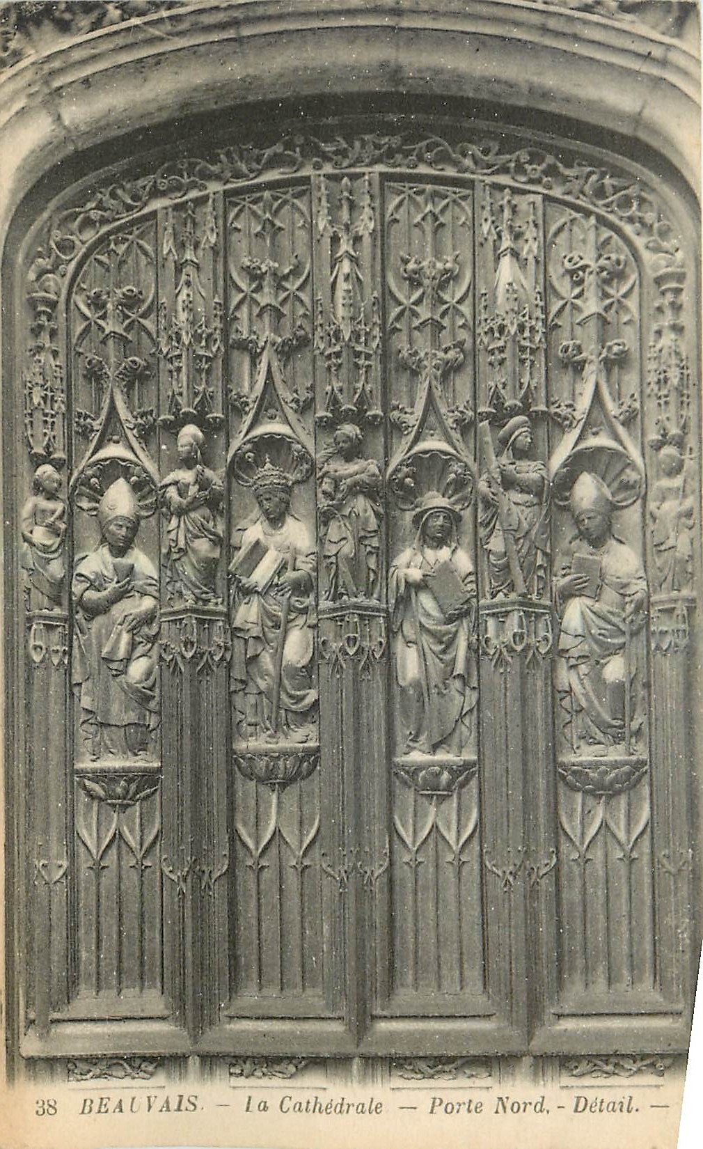 CPA Beauvais La Cathedrale Porte Nord Detail