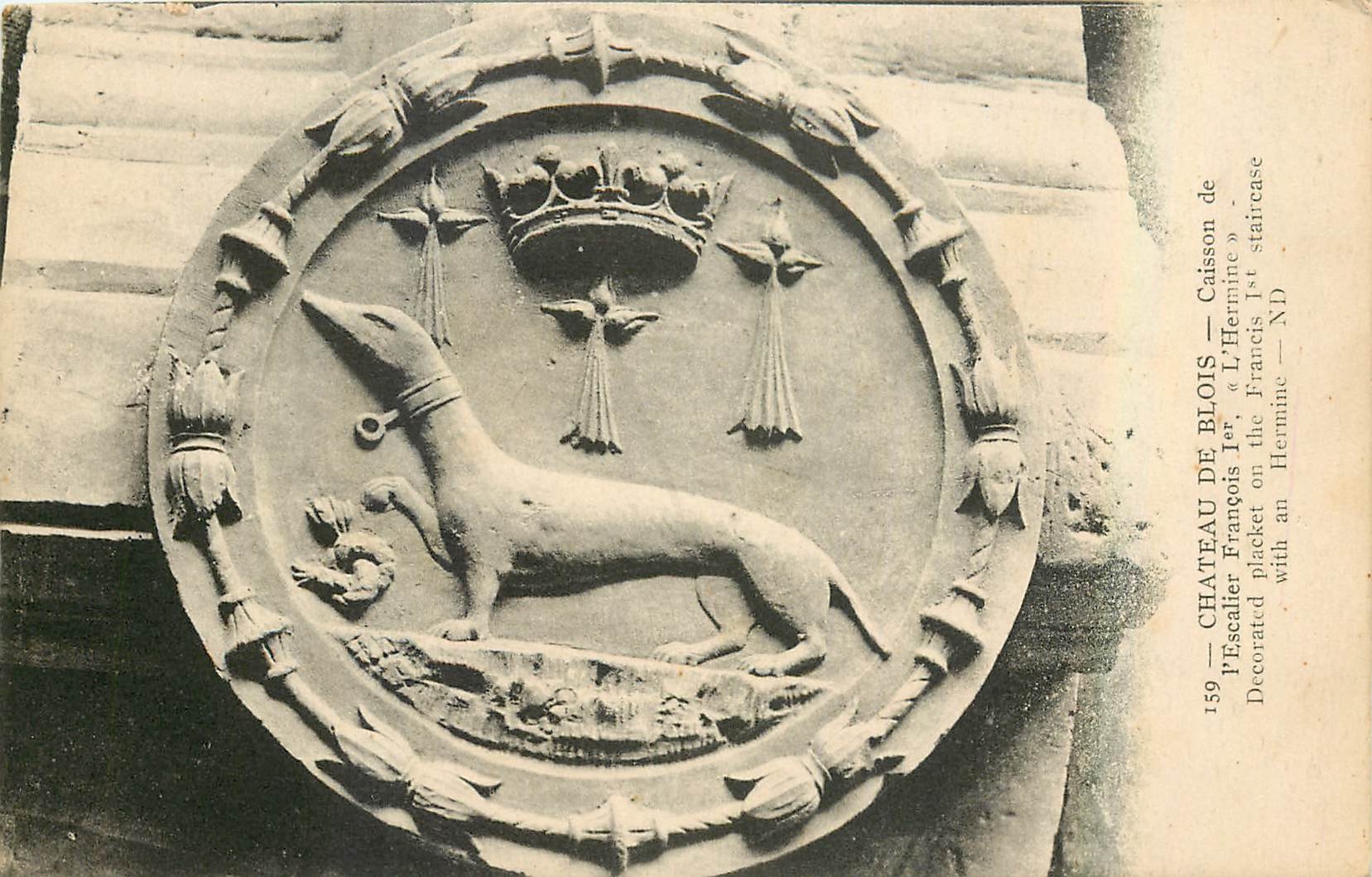 CPA Chateau de Blois Caisson de l'Escalier Francois Ier l'Hermine