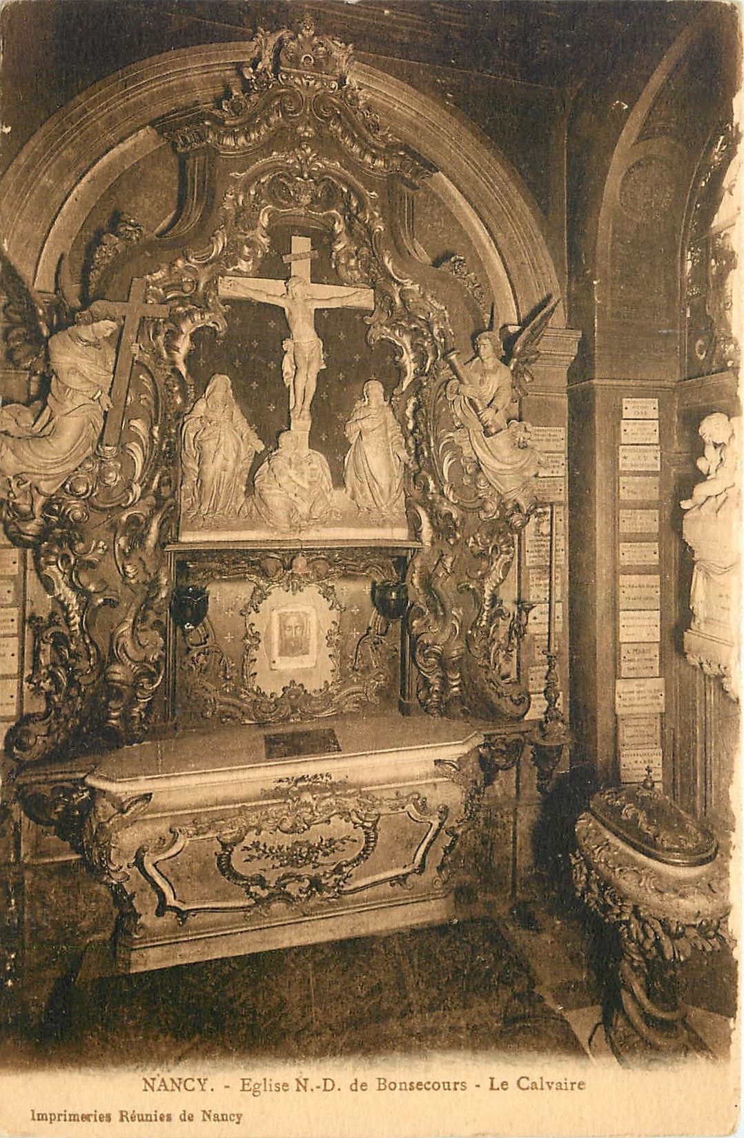 CPA Nancy Eglise N D de Bonsecours Le Calvaire
