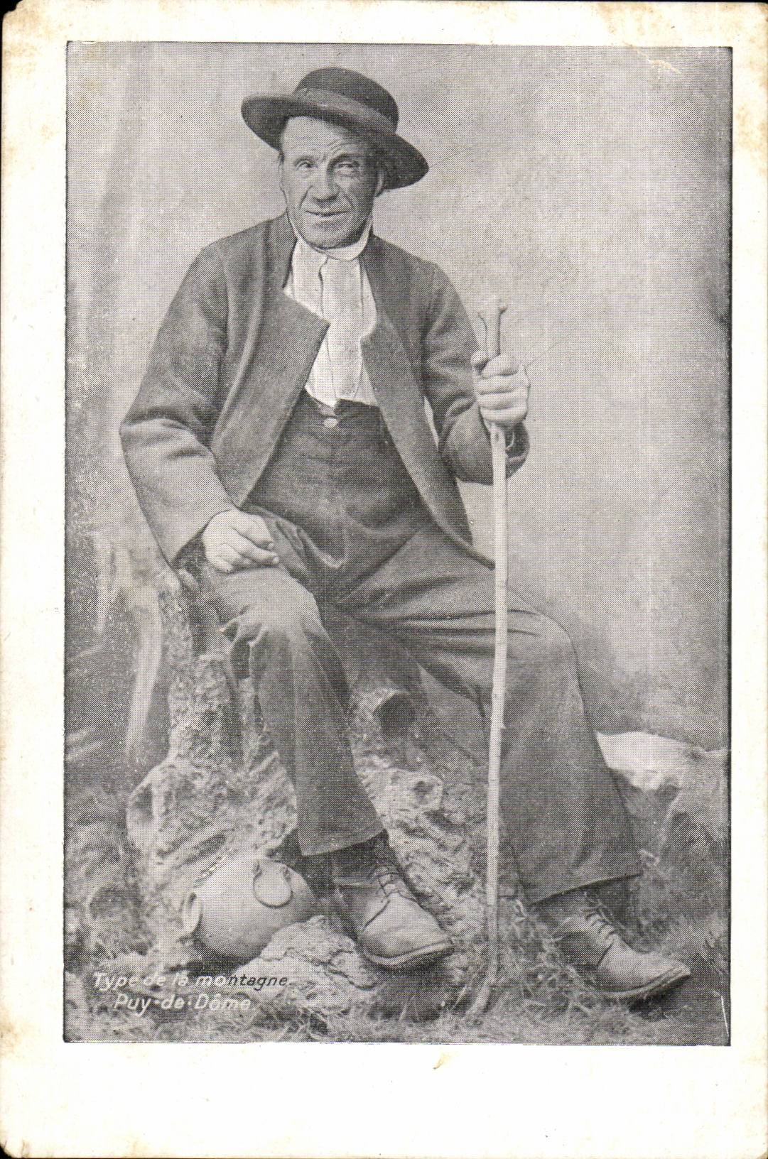 Old CPA Fantasy Standard man of mountain Puy de Dome