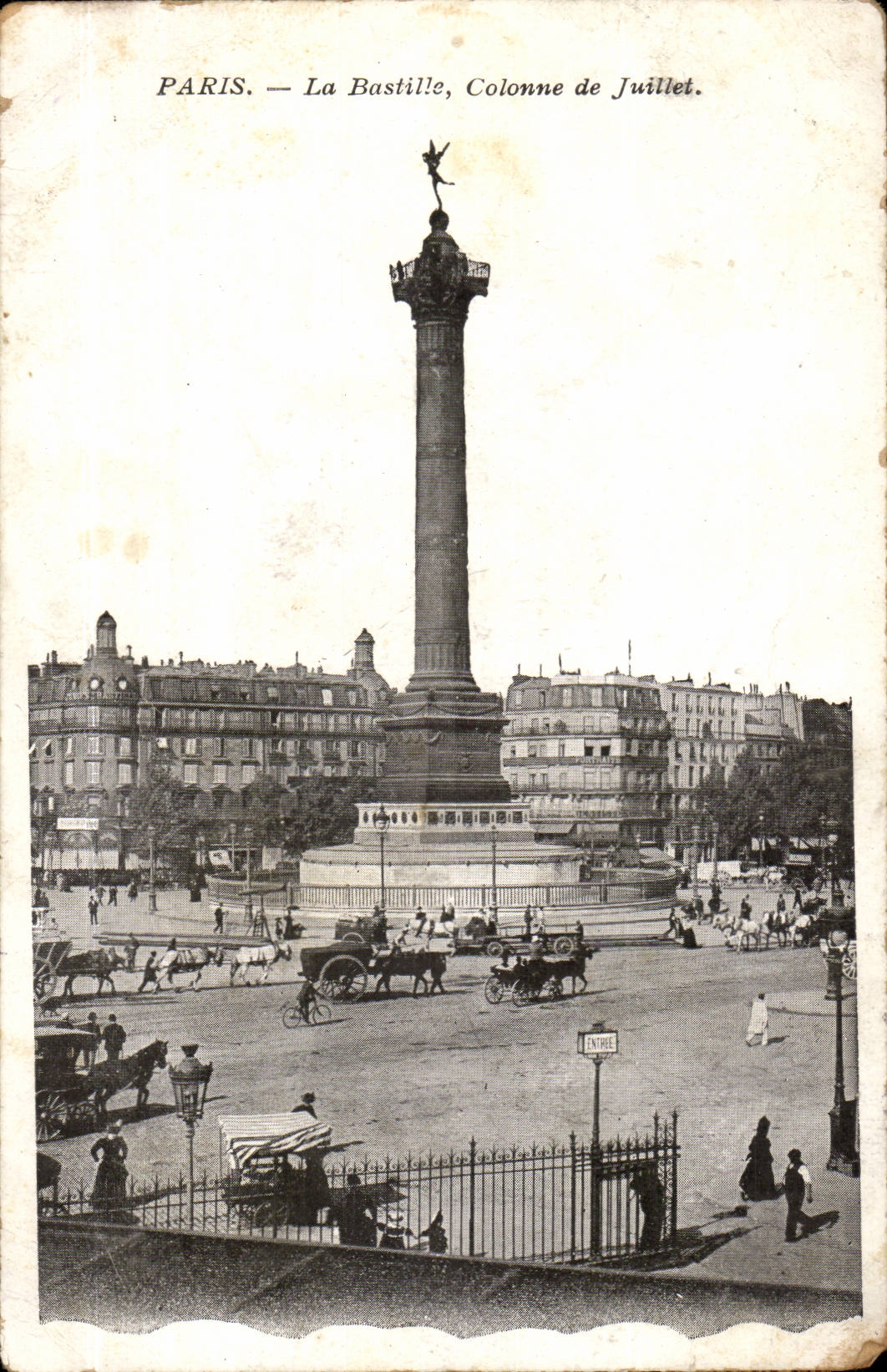 Paris CPA the Bastille Column of July