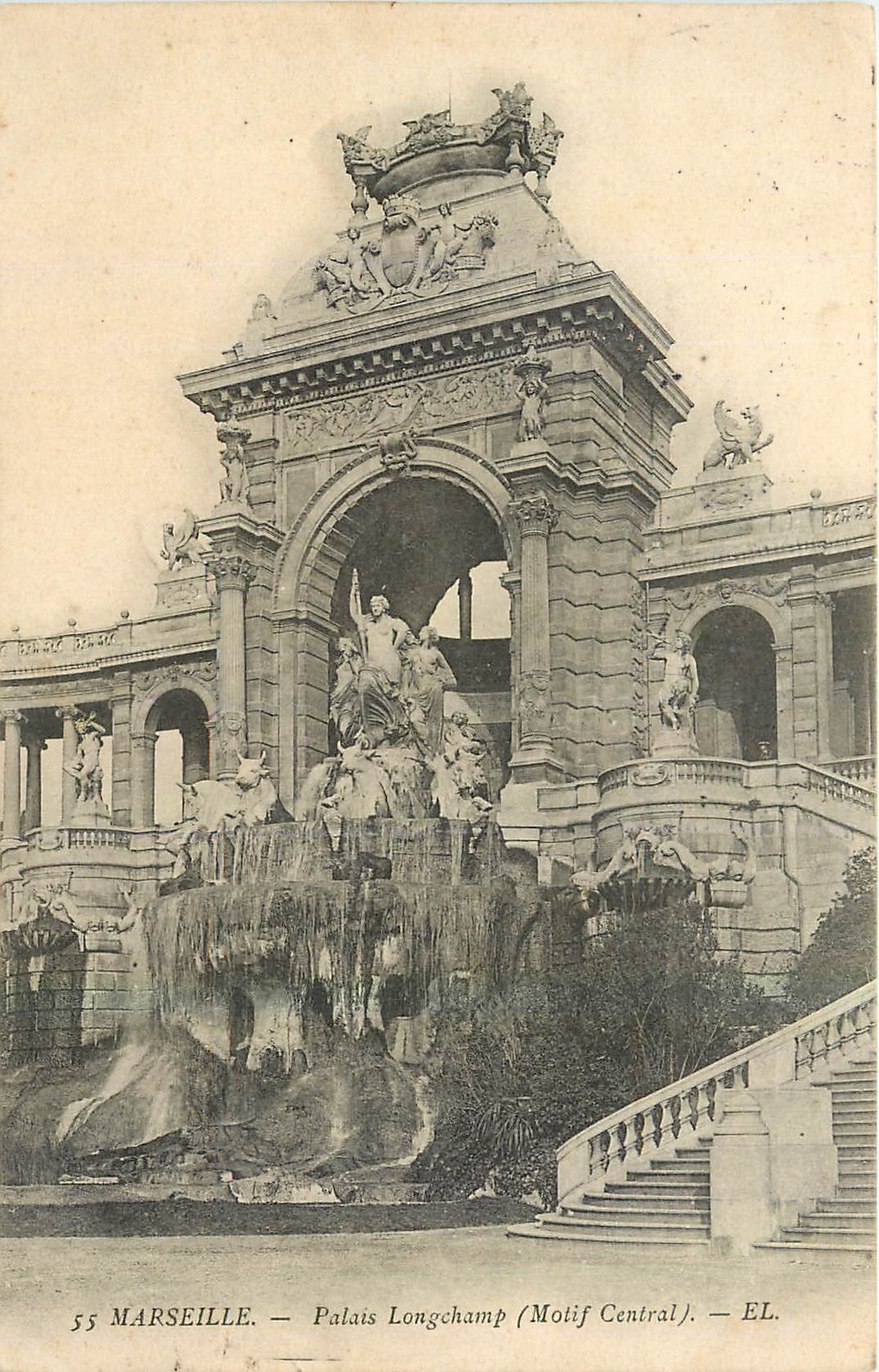 CPA Marseille Palais Longchamp Motif Central 