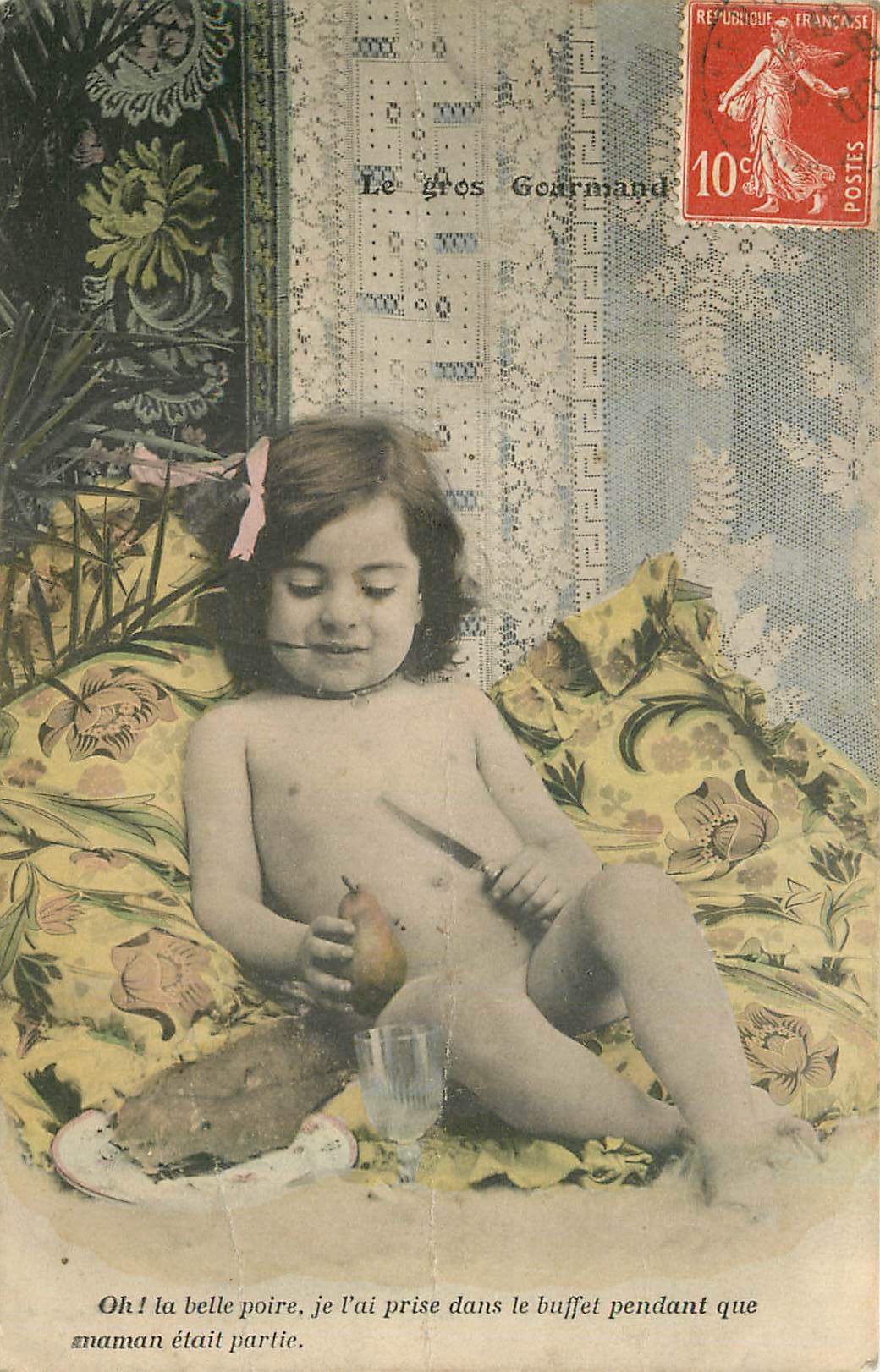 CPA Le gros Courmand Enfant