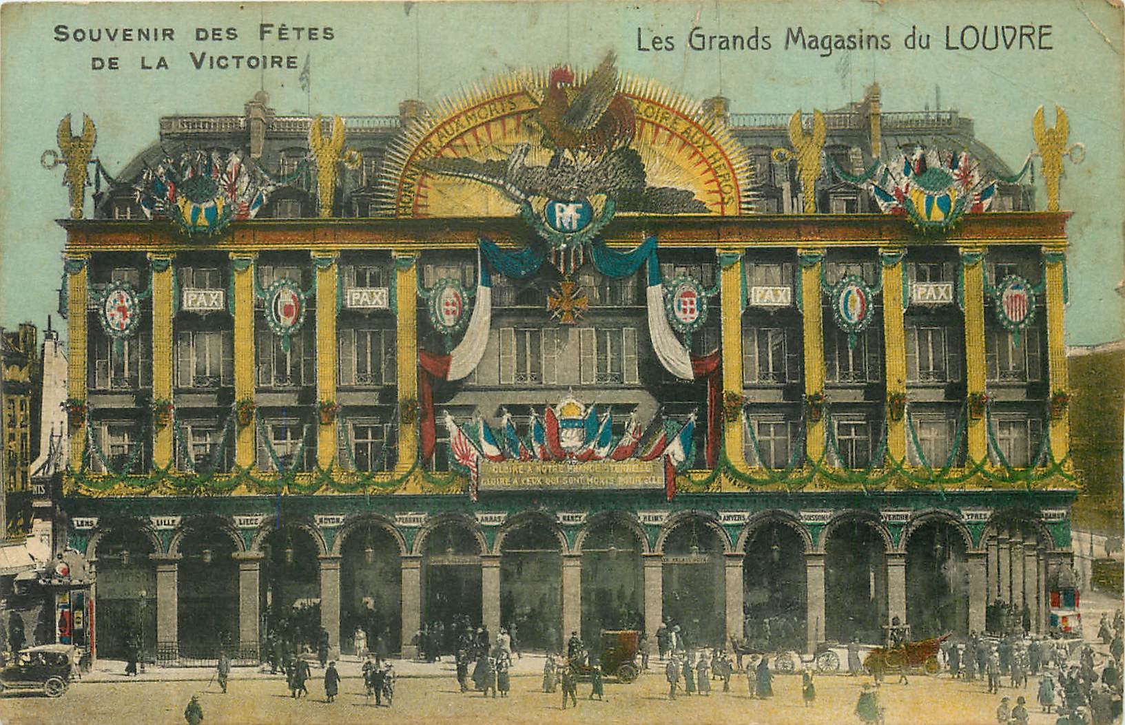 CPA Souvenir des Fetes de la Victoire les grands Magasins du Louvre Coq