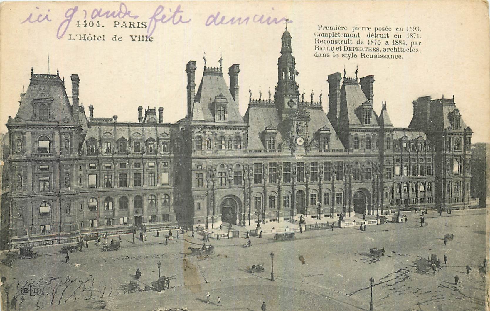 CPA Paris l'Hotel de Ville