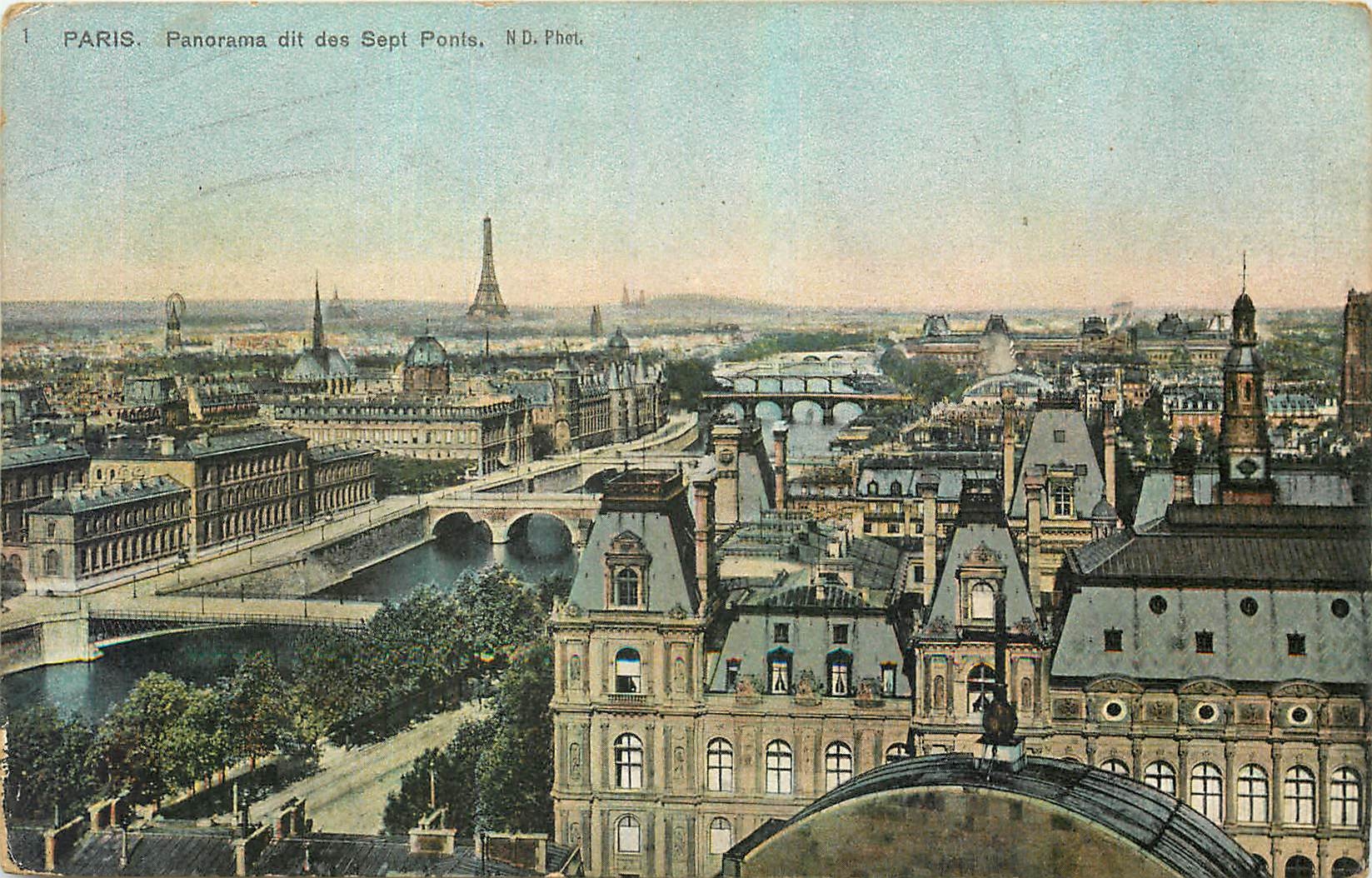 CPA Paris Panorama dit des Sept Ponts 