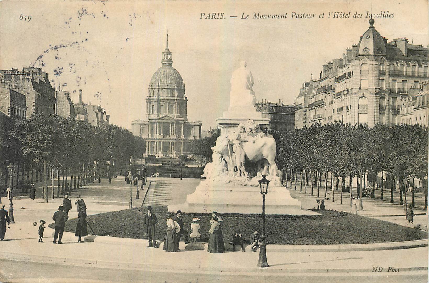 CPA Paris Le Monument Pasteur et l'Hotel des Invalides