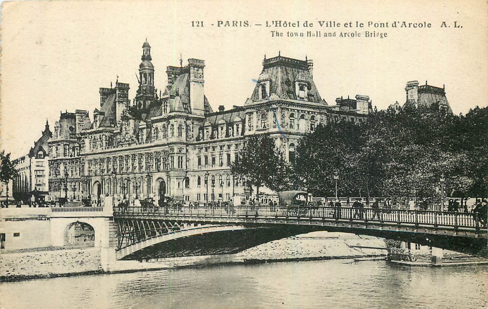 CPA Paris l'Hotel de Ville et le Pont d'Arcole