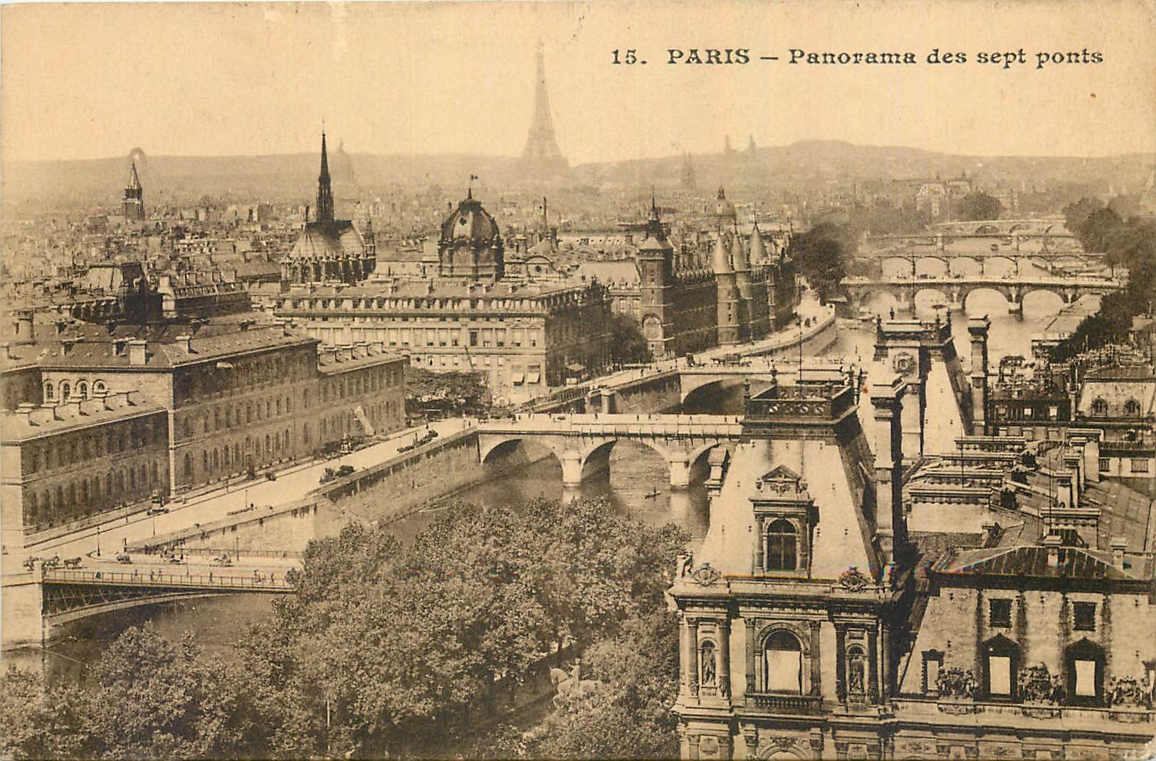 CPA Paris Panorama des sept ponts 