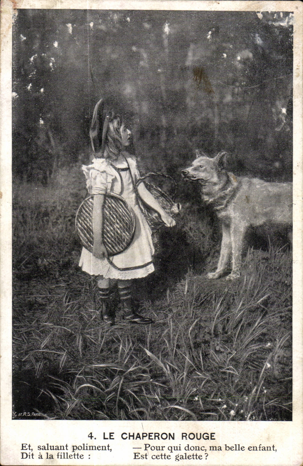 CPA Fantasy Child the red hood Wolf lupus