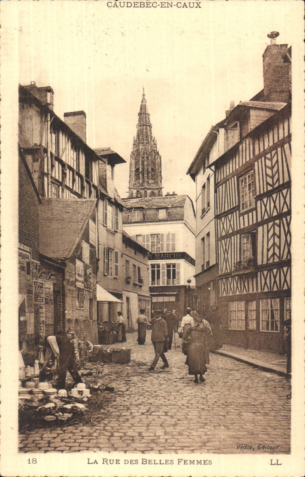 CPA Caudebec in Caux the street of the bevlles women