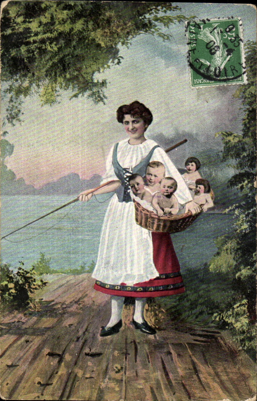 CPA Fantasy Woman Folklore Babies Children