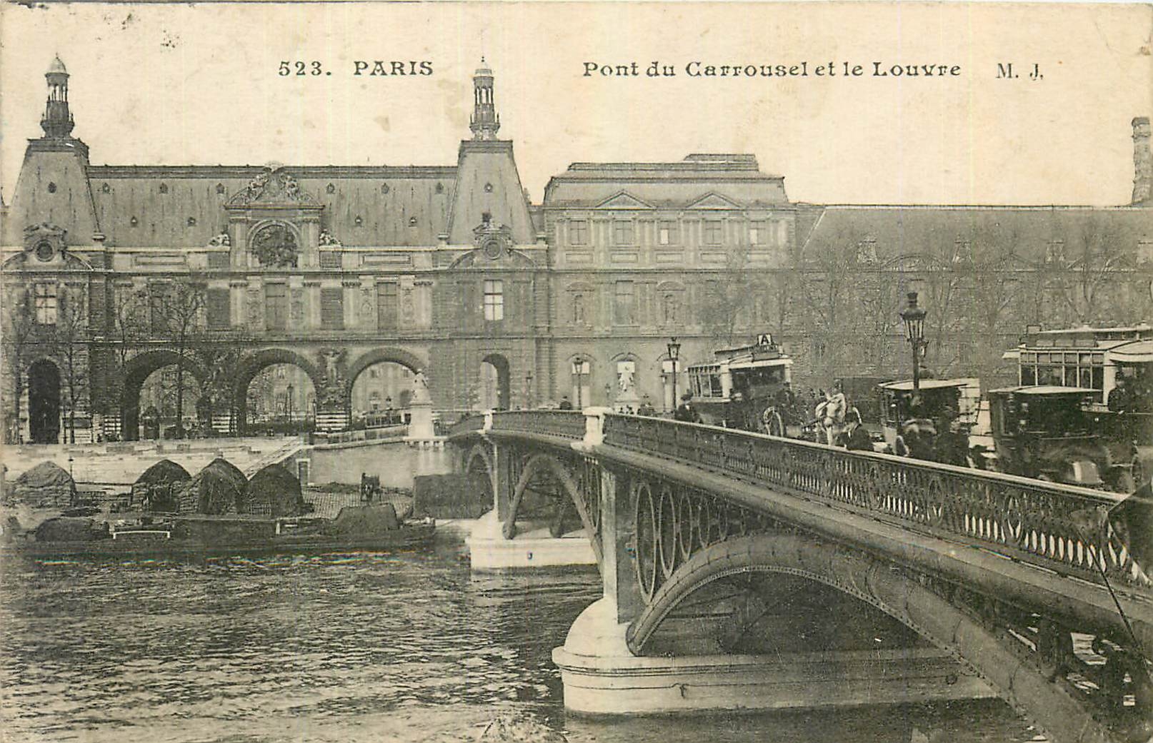 CPA Paris Pont du Carrousel et le Louvre 